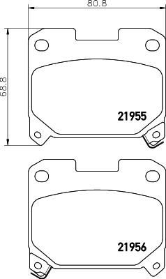 HELLA 8DB 355 029-001 - Kit de plaquettes de frein, frein à disque cwaw.fr