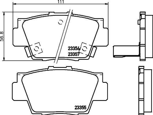 HELLA 8DB 355 029-031 - Kit de plaquettes de frein, frein à disque cwaw.fr