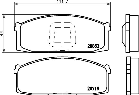 HELLA 8DB 355 029-271 - Kit de plaquettes de frein, frein à disque cwaw.fr