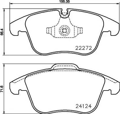 HELLA 8DB 355 024-671 - Kit de plaquettes de frein, frein à disque cwaw.fr