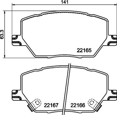 HELLA 8DB 355 025-901 - Kit de plaquettes de frein, frein à disque cwaw.fr