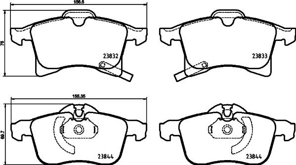 HELLA 8DB 355 025-191 - Kit de plaquettes de frein, frein à disque cwaw.fr