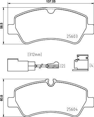 HELLA 8DB 355 025-161 - Kit de plaquettes de frein, frein à disque cwaw.fr