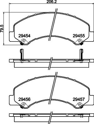 HELLA 8DB 355 025-801 - Kit de plaquettes de frein, frein à disque cwaw.fr