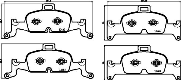 HELLA 8DB 355 025-811 - Kit de plaquettes de frein, frein à disque cwaw.fr