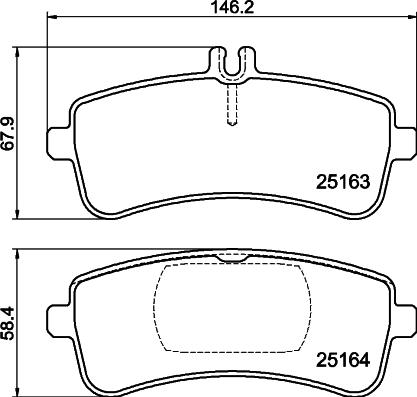 HELLA 8DB 355 025-241 - Kit de plaquettes de frein, frein à disque cwaw.fr