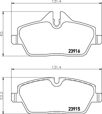 HELLA 8DB 355 026-031 - Kit de plaquettes de frein, frein à disque cwaw.fr