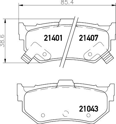 HELLA 8DB 355 026-861 - Kit de plaquettes de frein, frein à disque cwaw.fr