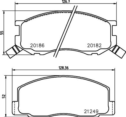 HELLA 8DB 355 026-761 - Kit de plaquettes de frein, frein à disque cwaw.fr