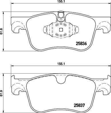 HELLA 8DB 355 020-931 - Kit de plaquettes de frein, frein à disque cwaw.fr