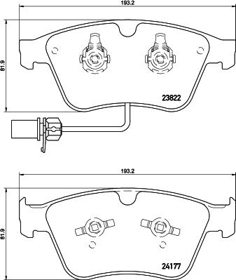 HELLA 8DB 355 020-441 - Kit de plaquettes de frein, frein à disque cwaw.fr