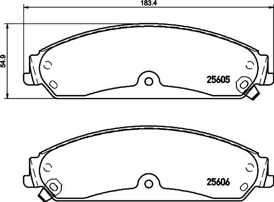 HELLA 8DB 355 020-541 - Kit de plaquettes de frein, frein à disque cwaw.fr