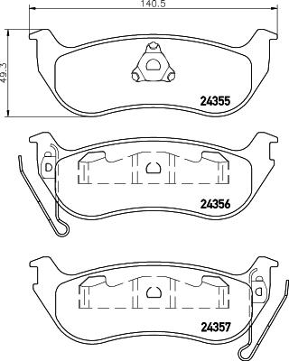 HELLA 8DB 355 020-631 - Kit de plaquettes de frein, frein à disque cwaw.fr