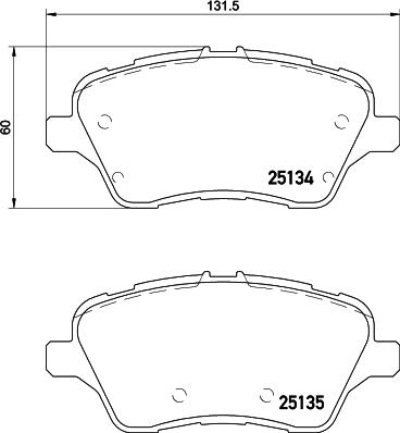 HELLA 8DB 355 020-621 - Kit de plaquettes de frein, frein à disque cwaw.fr