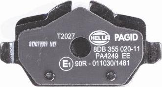 HELLA 8DB 355 020-111 - Kit de plaquettes de frein, frein à disque cwaw.fr