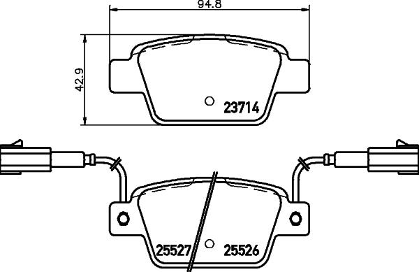 HELLA 8DB 355 020-181 - Kit de plaquettes de frein, frein à disque cwaw.fr