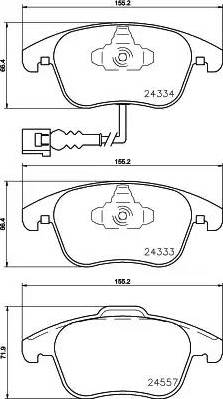 HELLA 8DB 355 020-321 - Kit de plaquettes de frein, frein à disque cwaw.fr