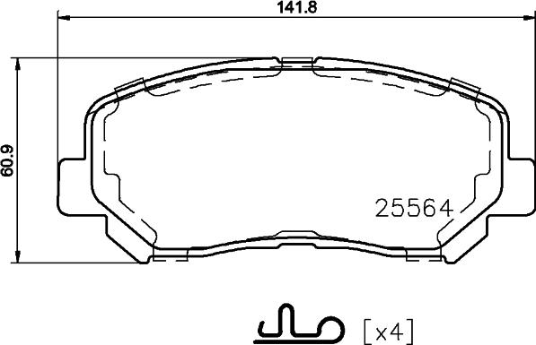 HELLA 8DB 355 021-981 - Kit de plaquettes de frein, frein à disque cwaw.fr