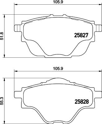 HELLA 8DB 355 021-001 - Kit de plaquettes de frein, frein à disque cwaw.fr