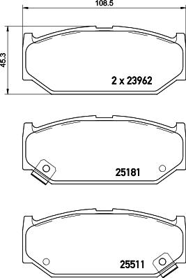 HELLA 8DB 355 021-121 - Kit de plaquettes de frein, frein à disque cwaw.fr