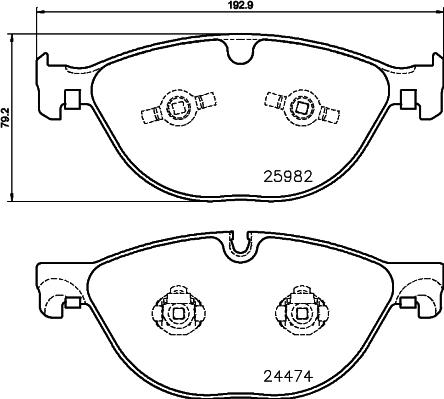 HELLA 8DB 355 021-381 - Kit de plaquettes de frein, frein à disque cwaw.fr