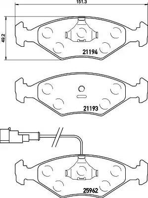 HELLA 8DB 355 021-201 - Kit de plaquettes de frein, frein à disque cwaw.fr