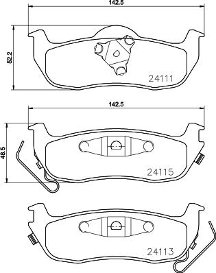 HELLA 8DB 355 028-271 - Kit de plaquettes de frein, frein à disque cwaw.fr