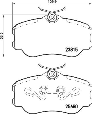 HELLA 8DB 355 023-071 - Kit de plaquettes de frein, frein à disque cwaw.fr