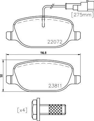 HELLA 8DB 355 023-351 - Kit de plaquettes de frein, frein à disque cwaw.fr