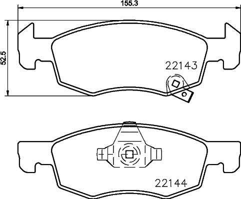 HELLA 8DB 355 023-261 - Kit de plaquettes de frein, frein à disque cwaw.fr