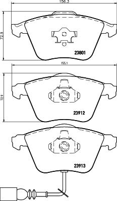 HELLA 8DB 355 023-731 - Kit de plaquettes de frein, frein à disque cwaw.fr