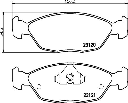 HELLA 8DB 355 023-771 - Kit de plaquettes de frein, frein à disque cwaw.fr