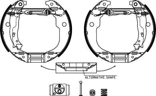 HELLA 8DB 355 022-951 - Jeu de mâchoires de frein cwaw.fr