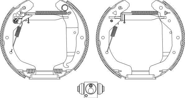 HELLA 8DB 355 022-671 - Jeu de mâchoires de frein cwaw.fr