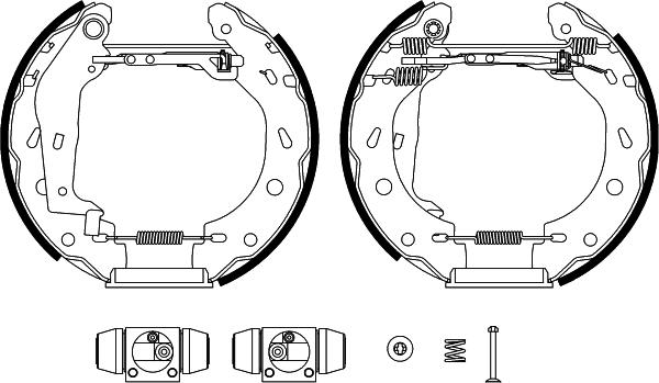 HELLA 8DB 355 022-351 - Jeu de mâchoires de frein cwaw.fr