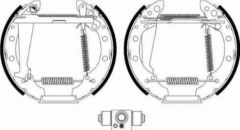 HELLA 8DB 355 022-701 - Jeu de mâchoires de frein cwaw.fr