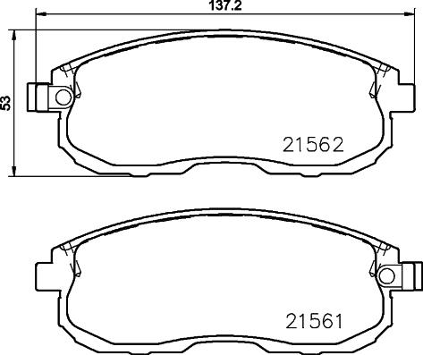 HELLA 8DB 355 027-071 - Kit de plaquettes de frein, frein à disque cwaw.fr