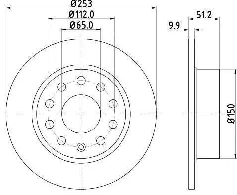 HELLA 8DD 355 109-591 - Disque de frein cwaw.fr