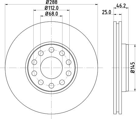 HELLA 8DD 355 109-622 - Disque de frein cwaw.fr