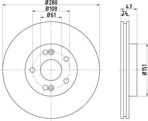 HELLA 8DD 355 109-281 - Disque de frein cwaw.fr