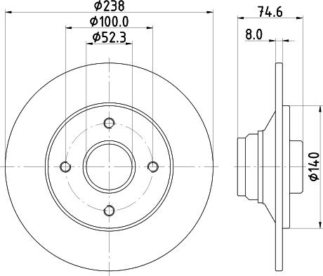 HELLA 8DD 355 124-171 - Disque de frein cwaw.fr