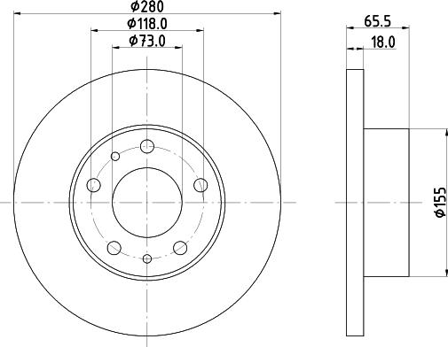 HELLA 8DD 355 104-391 - Disque de frein cwaw.fr