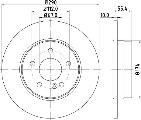 HELLA 8DD 355 124-811 - Disque de frein cwaw.fr