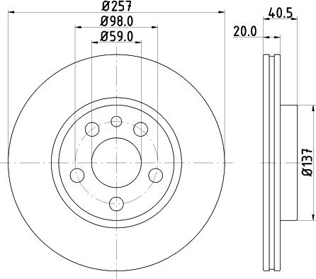 HELLA 8DD 355 105-621 - Disque de frein cwaw.fr