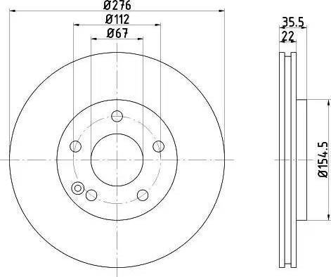 HELLA 8DD 355 106-931 - Disque de frein cwaw.fr