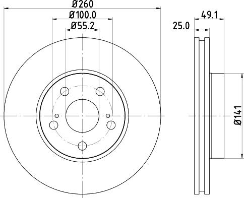 HELLA 8DD 355 106-511 - Disque de frein cwaw.fr