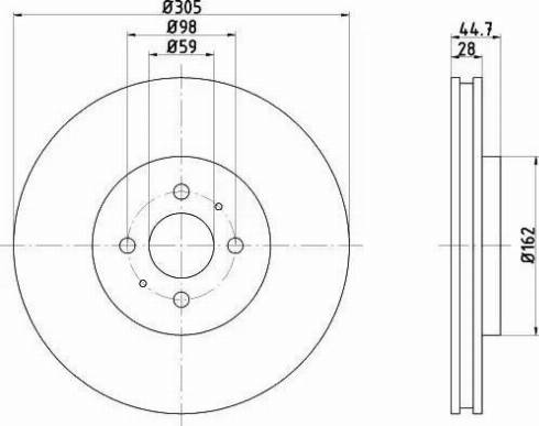 HELLA 8DD 355 106-201 - Disque de frein cwaw.fr