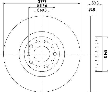 HELLA 8DD 355 106-702 - Disque de frein cwaw.fr