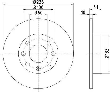 HELLA 8DD 355 100-411 - Disque de frein cwaw.fr