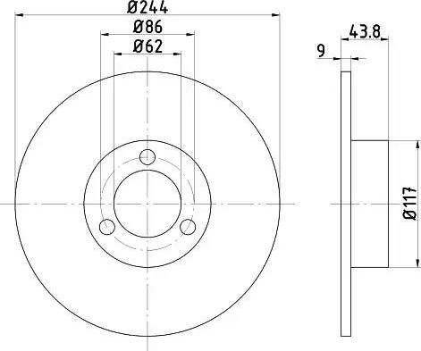 HELLA 8DD 355 100-481 - Disque de frein cwaw.fr